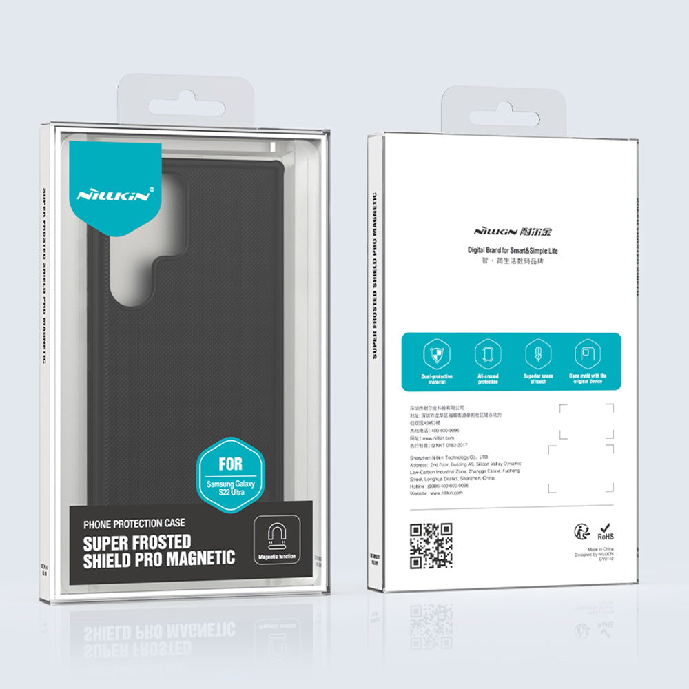 NILLKIN Frosted Shield Pro pro Samsung Galaxy S22 Ultra 5G magnetické pouzdro na telefon PC + TPU kryt telefonu NILLKIN Frosted Shield Pro pro Samsung Galaxy S22 Ultra 5G magnetické pouzdro na telefon PC + TPU kryt telefonu